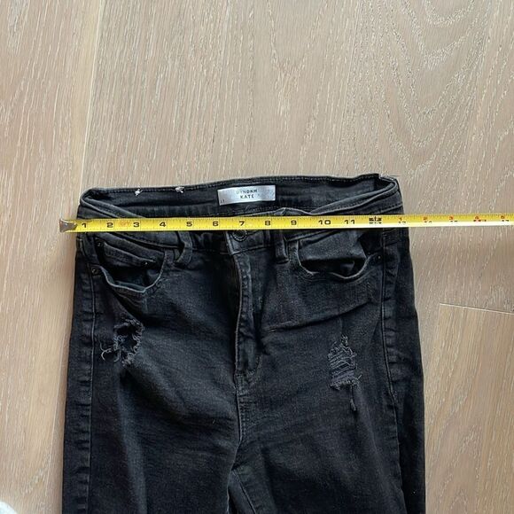 Kate Skinny Jeans, Distressed Black, Size 27 - Picture 10 of 11